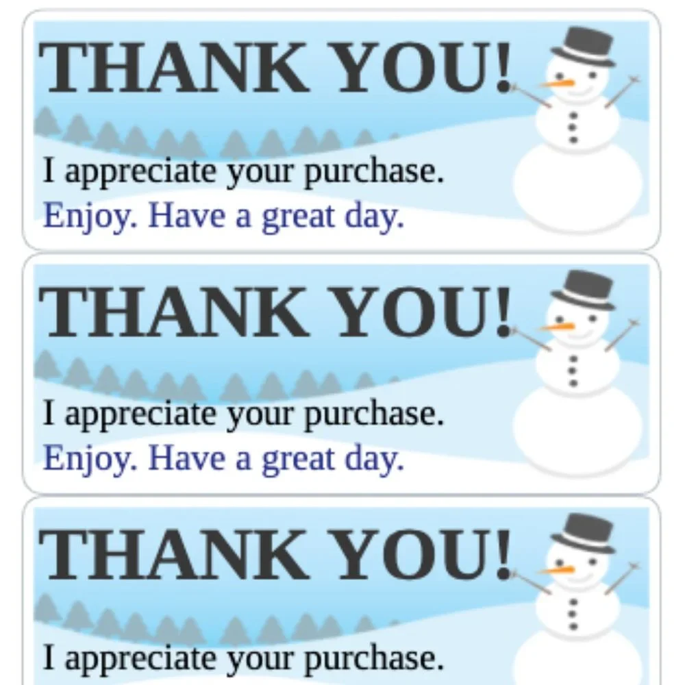 Thank You Stickers Order Shipping Labels Box Mailing Label Sticker